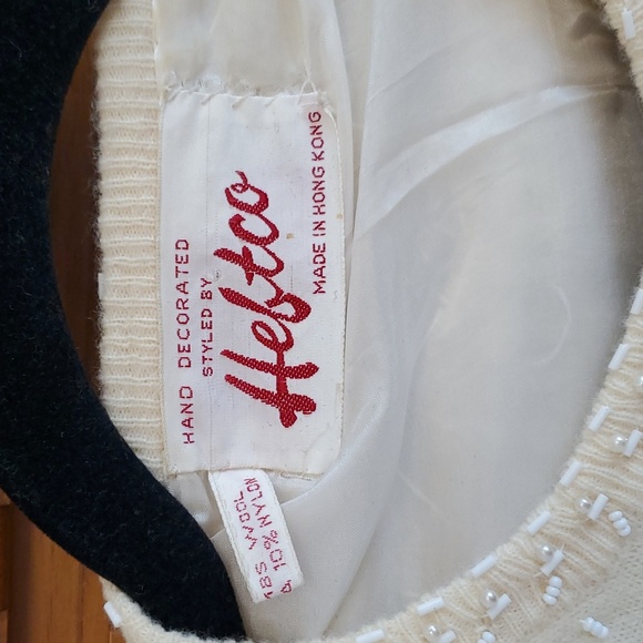 Vintage Embellished Wool/Angora cardigan sweater - Picture 2 of 8